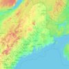 Topografische kaart Maine, hoogte, reliëf
