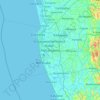 Topografische kaart Colombo District, hoogte, reliëf