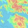 Topografische kaart West-Griekenland, hoogte, reliëf