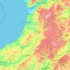 Topografische kaart Ceredigion, hoogte, reliëf