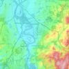 Topografische kaart Glastonbury, hoogte, reliëf