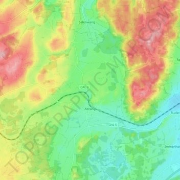 Topografische kaart Aitrang, hoogte, reliëf