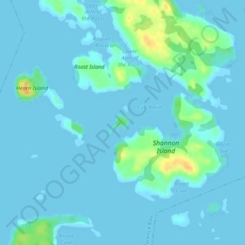 Topografische kaart Norris Island, hoogte, reliëf