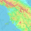 Topografische kaart Toscane, hoogte, reliëf