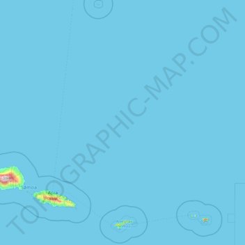 Topografische kaart Amerikaans-Samoa, hoogte, reliëf