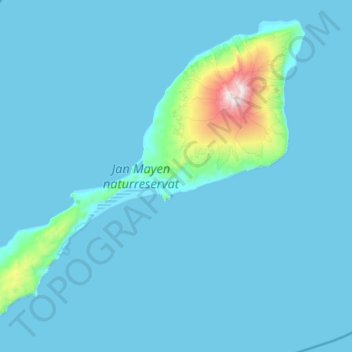 Topografische kaart Jan Mayen, hoogte, reliëf