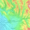 Topografische kaart Castro Valley, hoogte, reliëf