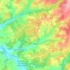 Topografische kaart Teyjat, hoogte, reliëf