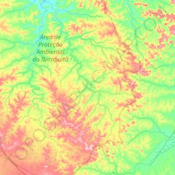 Topografische kaart São Diogo, hoogte, reliëf