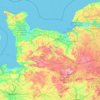 Topografische kaart Niedernormandie, hoogte, reliëf