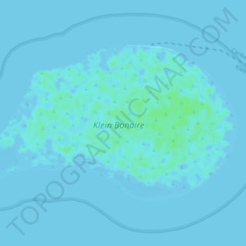 Topografische kaart Klein Bonaire, hoogte, reliëf