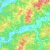 Topografische kaart Cubjac-Auvézère-Val d'Ans, hoogte, reliëf