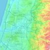 Topografische kaart Petah Tikva Subdistrict, hoogte, reliëf