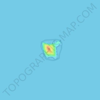 Topografische kaart Snake Island, hoogte, reliëf