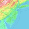 Topografische kaart Nueva Jersey, hoogte, reliëf