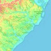 Topografische kaart Paripueira, hoogte, reliëf