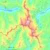 Topografische kaart Cordillera Huayhuash, hoogte, reliëf