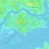 Topografische kaart Singapore, hoogte, reliëf