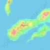 Topografische kaart Ambon Island, hoogte, reliëf