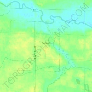 Topografische kaart Seaforth, hoogte, reliëf