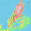 Topografische kaart Kap-Breton-Insel, hoogte, reliëf
