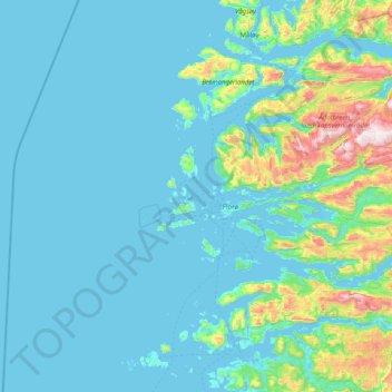 Topografische kaart Sogn og Fjordane, hoogte, reliëf