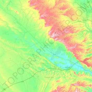 Topografische kaart Duruma, hoogte, reliëf