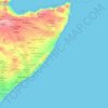 Topografische kaart Somalië, hoogte, reliëf