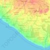 Topografische kaart Liberia, hoogte, reliëf