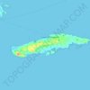 Topografische kaart Vieques, hoogte, reliëf