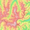 Topografische kaart Monte Rosa Massiv, hoogte, reliëf