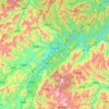 Topografische kaart Longquan, hoogte, reliëf