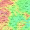 Topografische kaart Hubei, hoogte, reliëf