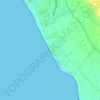 Topografische kaart Playa Agua Dulce, hoogte, reliëf