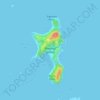 Topografische kaart Rotoroa Island, hoogte, reliëf