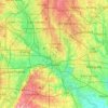 Topografische kaart Dallas, hoogte, reliëf