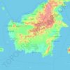 Topografische kaart Kalimantan, hoogte, reliëf