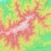 Topografische kaart Mount Taibai, hoogte, reliëf