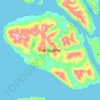 Topografische kaart Isla Isquiliac, hoogte, reliëf