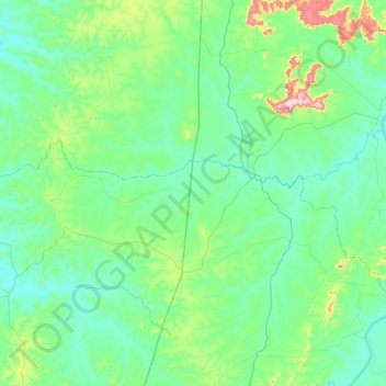 Topografische kaart Crixás do Tocantins, hoogte, reliëf