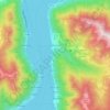 Topografische kaart Nesso, hoogte, reliëf