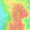 Topografische kaart Putney Heath, hoogte, reliëf
