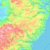 Topografische kaart Suffolk, hoogte, reliëf