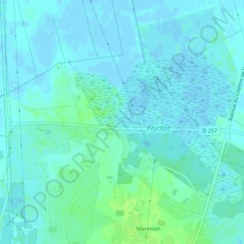 Topografische kaart 33440, hoogte, reliëf