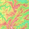 Topografische kaart Pirmasens, hoogte, reliëf