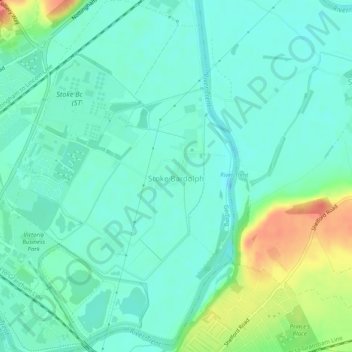 Topografische kaart Stoke Bardolph, hoogte, reliëf