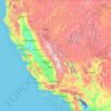 Topografische kaart Kalifornien, hoogte, reliëf