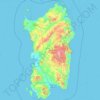 Topografische kaart Sardaigne, hoogte, reliëf