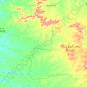 Topografische kaart Montes Altos, hoogte, reliëf