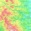 Topografische kaart West Yorkshire, hoogte, reliëf